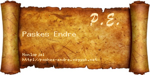 Paskes Endre névjegykártya